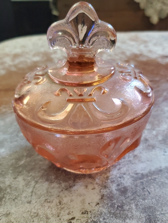 Other - Vintage Pink Glass Decorative Trinket Jar